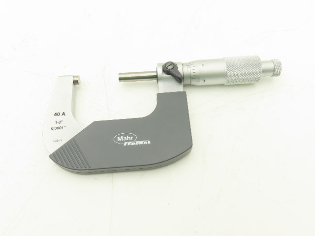 Mahr Federal 4134912 Micromar 40A Outside Micrometer 1-2" Range .0001" Ratchet