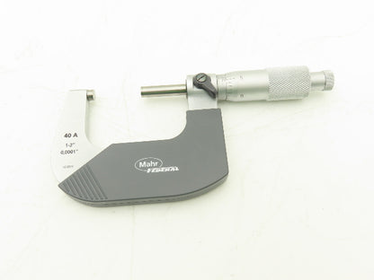 Mahr Federal 4134912 Micromar 40A Outside Micrometer 1-2" Range .0001" Ratchet
