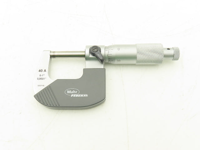 Mahr Federal 4134911 Micromar 40A Outside Micrometer 0-1" Range .0001" Ratchet