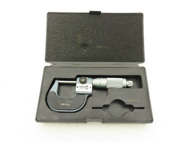 Mitutoyo 193-211 Mechanical Digit Counter Micrometer 0-1" Range Blue