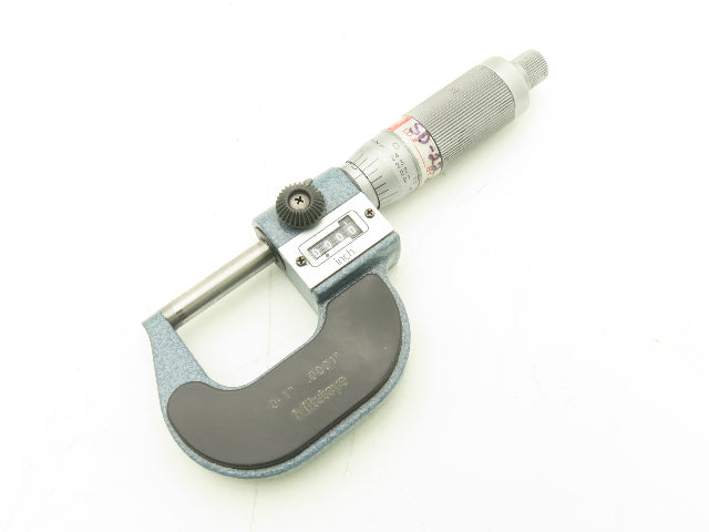 Mitutoyo 193-211 Mechanical Digit Counter Micrometer 0-1" Range Blue