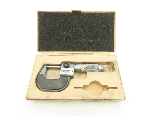 Mitutoyo 193-211 Mechanical Digit Counter Micrometer 0-1" Range Blue