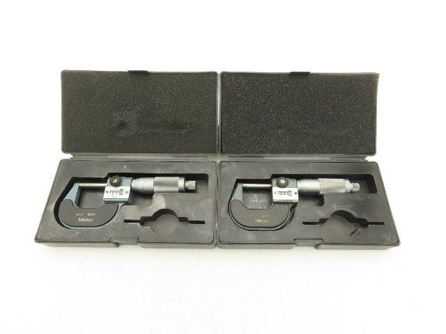 Mitutoyo 193-211 Mechanical Digit Counter Micrometer 0-1" Range Blue  LOT OF 2