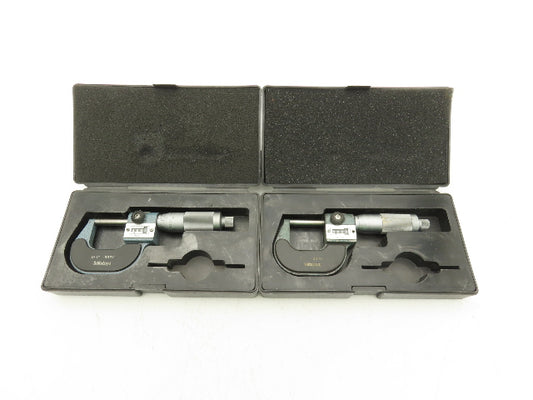 Mitutoyo 193-211 Mechanical Digit Counter Micrometer 0-1" Range Blue  LOT OF 2