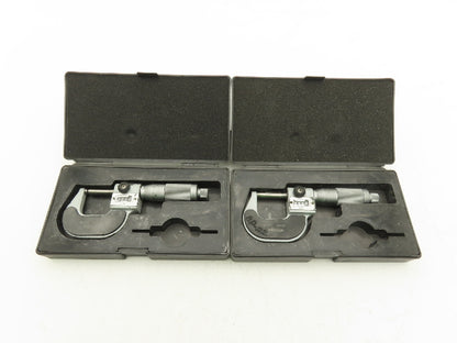 Mitutoyo 193-211 Mechanical Digit Counter Micrometer 0-1" Range Gray  LOT OF 2