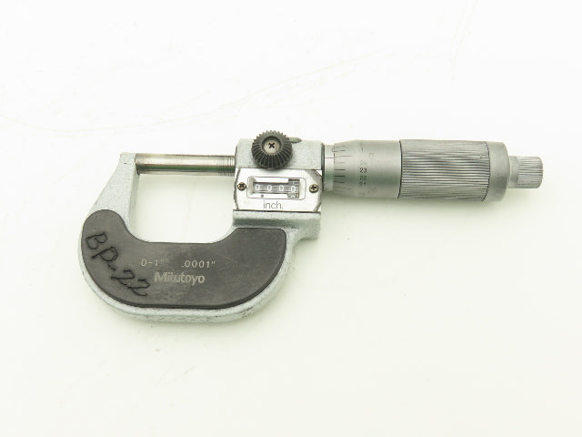 Mitutoyo 193-211 Mechanical Digit Counter Micrometer 0-1" Range Gray  LOT OF 2