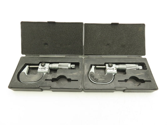 Mitutoyo 193-211 Mechanical Digit Counter Micrometer 0-1" Range Gray  LOT OF 2