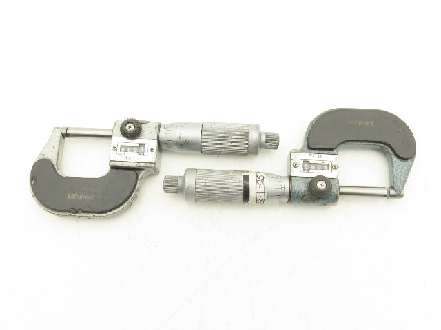 Mitutoyo 193-211 Mechanical Digit Counter Micrometer 0-1" Range No Case LOT OF 2