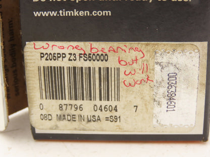 Timken 205PP Ball Bearing .25mm ID X 52mm OD x 15mm Width Lot of 3