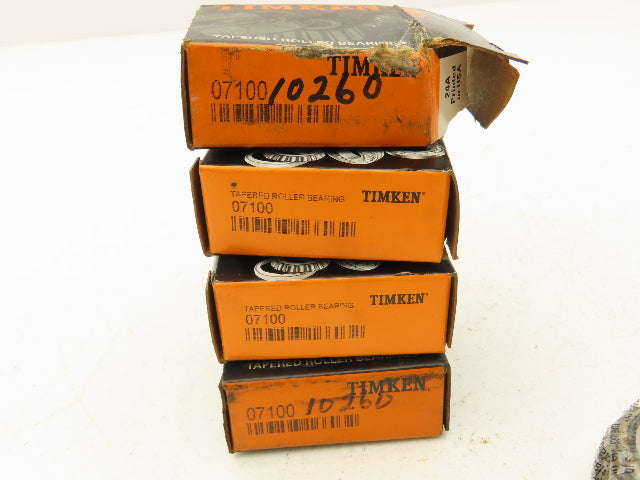 Timken 07100 Tapered Roller Bearing Cone 1.000" ID x .5614" Cone Width Lot of 4