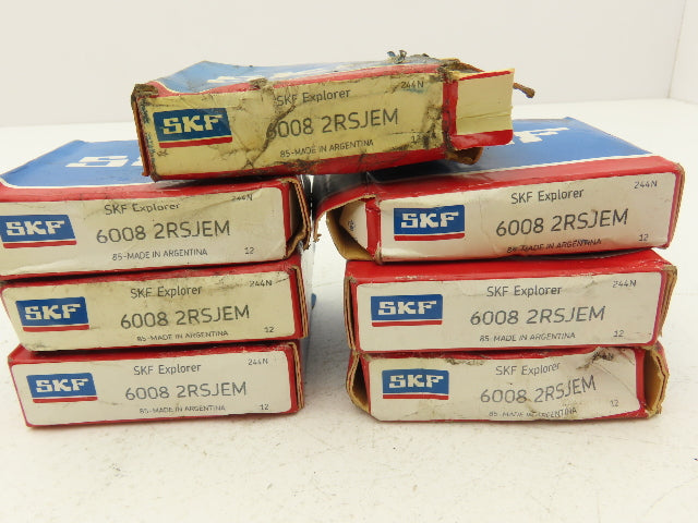 SKF 6008 2RSJEM Deep Groove Ball Bearing 40mm ID x 68mm OD x 15mm Width Lot of 7