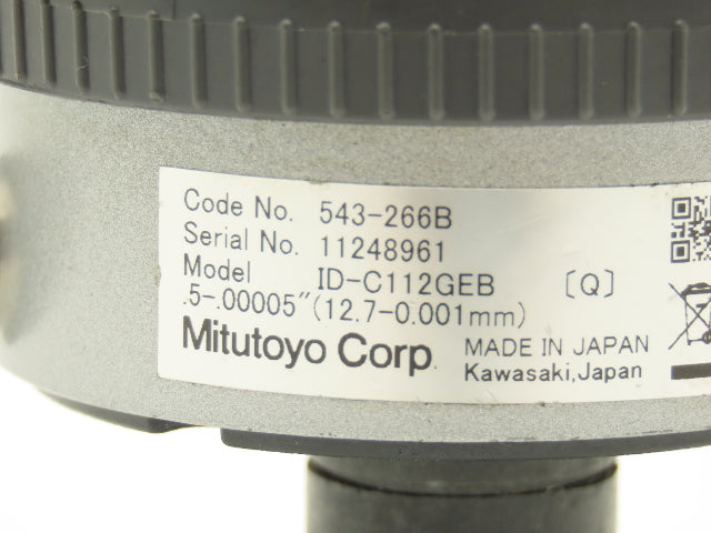 Mitutoyo 543-266B Absolute Digimatic Indicator Gage 0-.5" Range 12.7mm .00005"