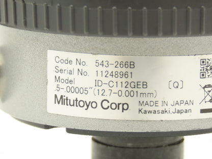 Mitutoyo 543-266B Absolute Digimatic Indicator Gage 0-.5" Range 12.7mm .00005"