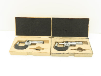 Mitutoyo 193-211 Mechanical Digit Micrometer 0-1" Range No Thimble  LOT OF 2