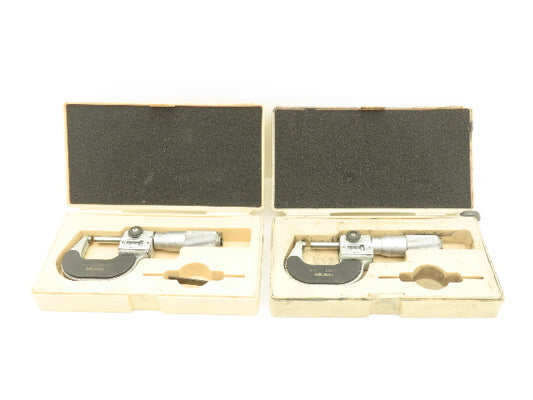 Mitutoyo 193-211 Mechanical Digit Micrometer 0-1" Range No Thimble  LOT OF 2