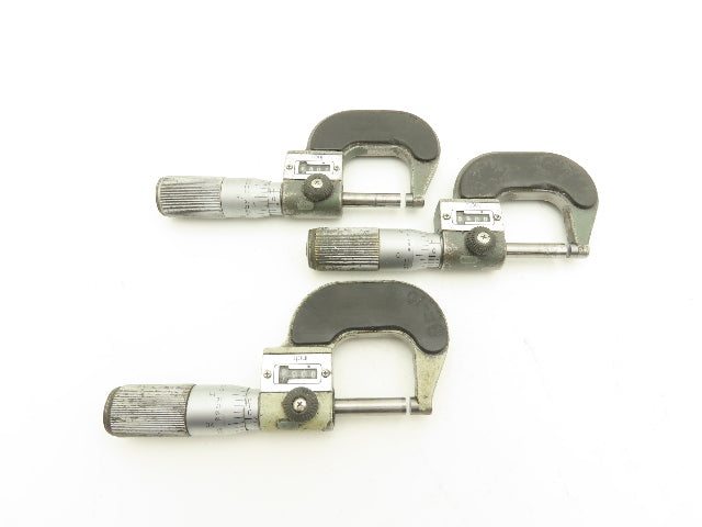 Mitutoyo 193-211 Mechanical Digit Micrometer 0-1" Range No Thimble  LOT OF 3
