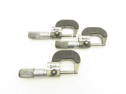 Mitutoyo 193-211 Mechanical Digit Micrometer 0-1" Range No Thimble  LOT OF 3