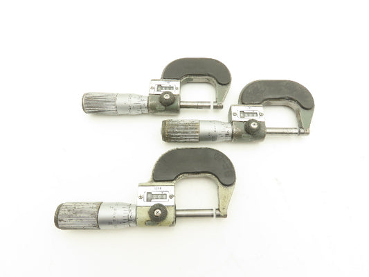 Mitutoyo 193-211 Mechanical Digit Micrometer 0-1" Range No Thimble  LOT OF 3