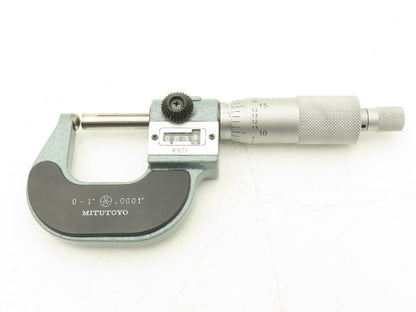 Mitutoyo 295-153 Mechanical Digit Counter Micrometer 0-1" Spherical Face Ratchet