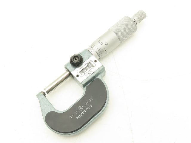 Mitutoyo 295-153 Mechanical Digit Counter Micrometer 0-1" Spherical Face Ratchet
