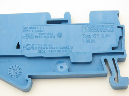 Phoenix ST 2,5-TWIN BU Feed Through Terminal Block 2.5 mm² 800V Blue Lot of 132