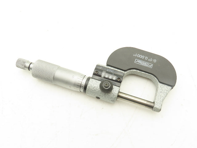 Fowler 52-224-001-1 Mechanical Digit Counter Micrometer 0-1" Ratchet Stop