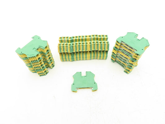 Allen Bradley 1492JG6 6mm² Grounding Terminal Block Green/Yellow Lot of 34