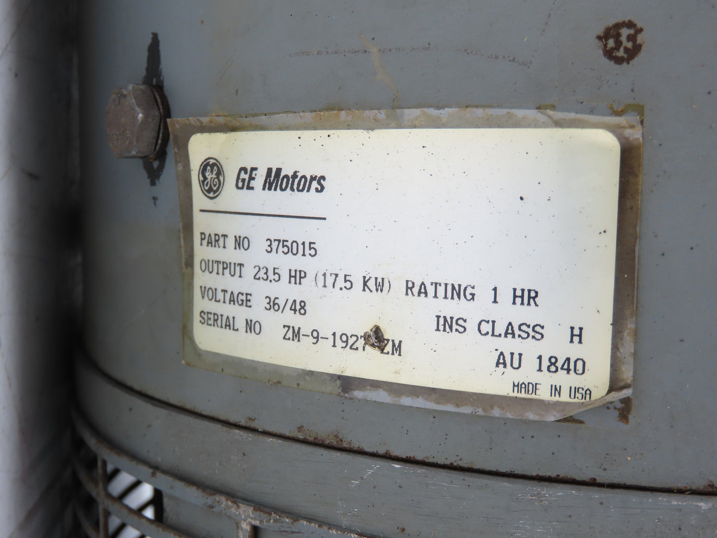 General Electric 375015 Yale Forklift Motor 23.5 Hp 48VDC Off ERC080HDN36SV084