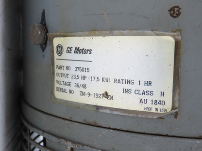 General Electric 375015 Yale Forklift Motor 23.5 Hp 48VDC Off ERC080HDN36SV084