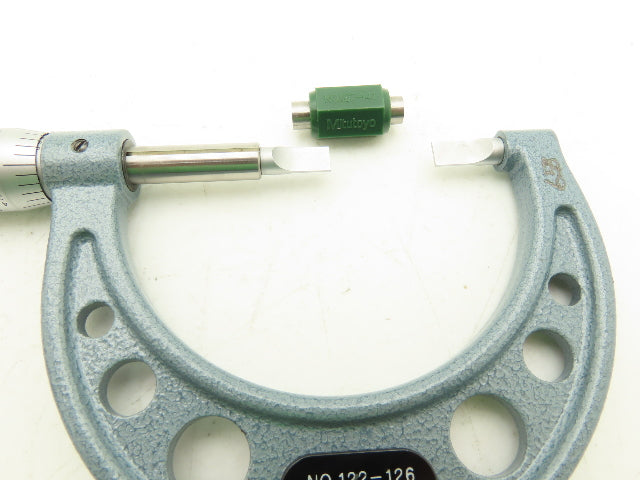 Mitutoyo 122-126 Blade Micrometer 1-2" Range Non-Rotating Spindle Ratchet Stop