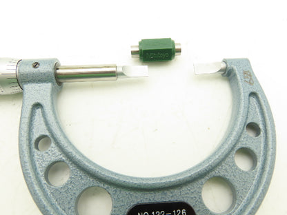 Mitutoyo 122-126 Blade Micrometer 1-2" Range Non-Rotating Spindle Ratchet Stop