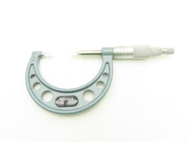 Mitutoyo 122-126 Blade Micrometer 1-2" Range Non-Rotating Spindle Ratchet Stop