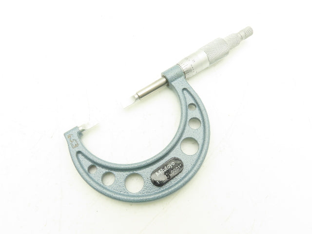Mitutoyo 122-126 Blade Micrometer 1-2" Range Non-Rotating Spindle Ratchet Stop