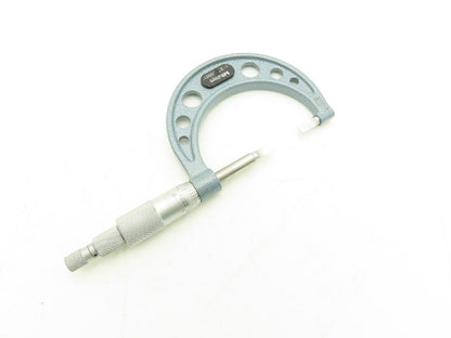 Mitutoyo 122-126 Blade Micrometer 1-2" Range Non-Rotating Spindle Ratchet Stop