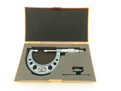Mitutoyo 122-126 Blade Micrometer 1-2" Range Non-Rotating Spindle Ratchet Stop