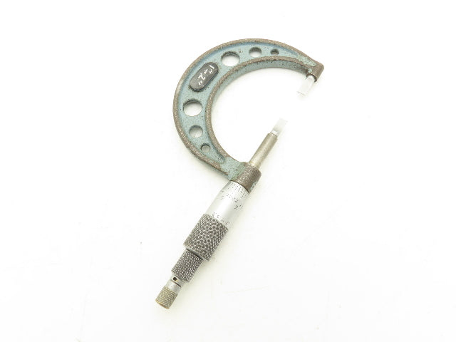 Mitutoyo 122-126 Blade Micrometer 1-2" Range Non-Rotating Spindle Ratchet Stop