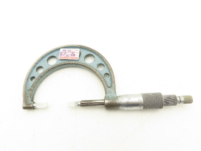 Mitutoyo 122-126 Blade Micrometer 1-2" Range Non-Rotating Spindle Ratchet Stop