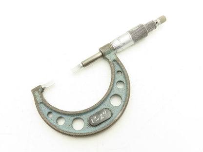 Mitutoyo 122-126 Blade Micrometer 1-2" Range Non-Rotating Spindle Ratchet Stop