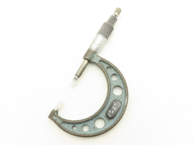 Mitutoyo 122-126 Blade Micrometer 1-2" Range Non-Rotating Spindle Ratchet Stop