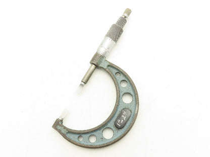 Mitutoyo 122-126 Blade Micrometer 1-2" Range Non-Rotating Spindle Ratchet Stop
