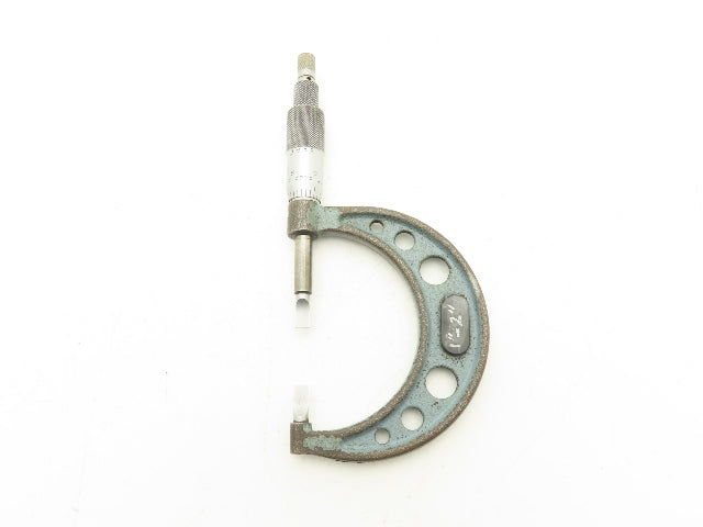 Mitutoyo 122-126 Blade Micrometer 1-2" Range Non-Rotating Spindle Ratchet Stop