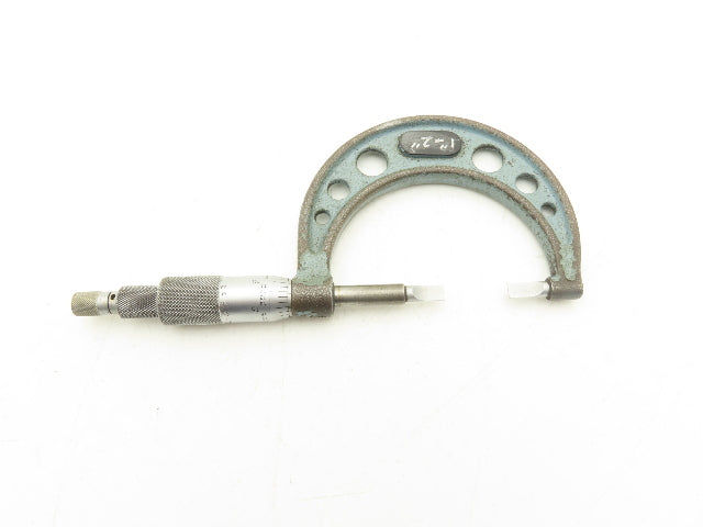 Mitutoyo 122-126 Blade Micrometer 1-2" Range Non-Rotating Spindle Ratchet Stop