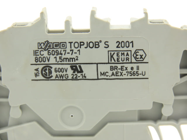 Wago 2001-1201 Feed Through Terminal Block 2.5 mm² 800V Spring Cage Lot of 177