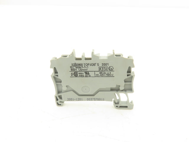 Wago 2001-1201 Feed Through Terminal Block 2.5 mm² 800V Spring Cage Lot of 177