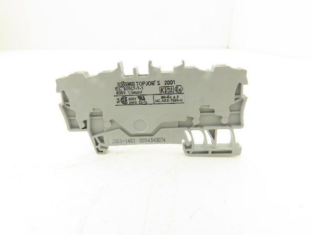 Wago 2001-1401 Feed Through Terminal Block 2.5 mm² 800V Spring Cage Lot of 82