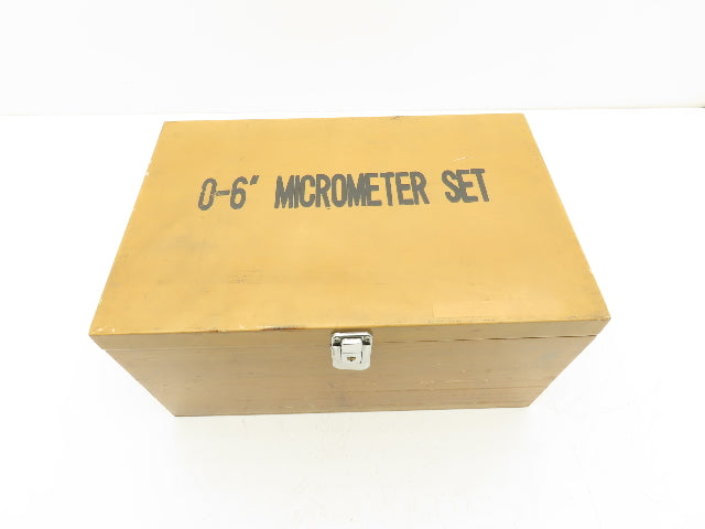 Mechanical Outside Micrometer Set 0-6" Range .0001" Ratchet Stop  6pc Set