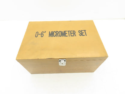 Mechanical Outside Micrometer Set 0-6" Range .0001" Ratchet Stop  6pc Set