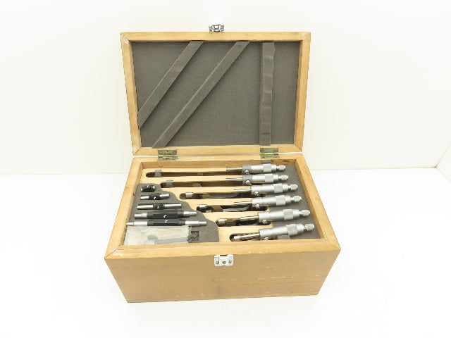 Mechanical Outside Micrometer Set 0-6" Range .0001" Ratchet Stop  6pc Set