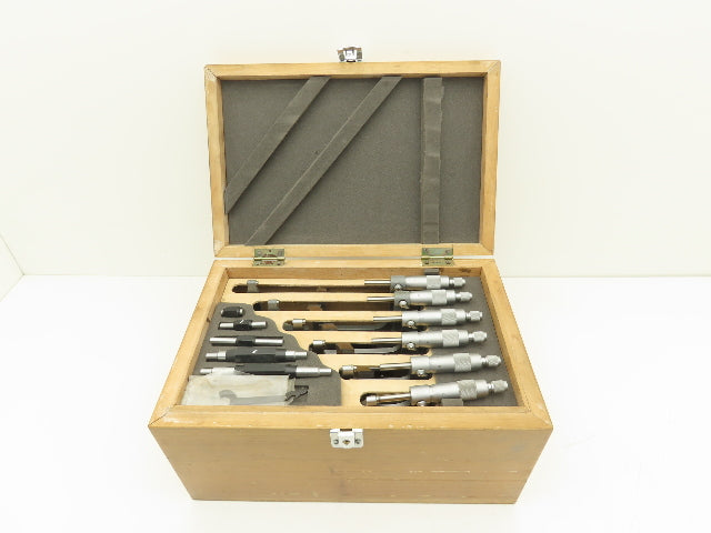 Mechanical Outside Micrometer Set 0-6" Range .0001" Ratchet Stop  6pc Set