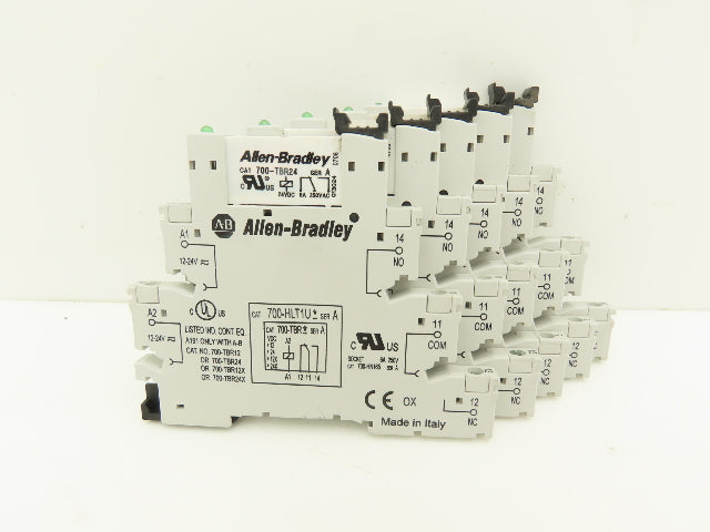 Allen-Bradley 700-HLT1U24 Terminal Block Relay 700-TBR24 Ser A 24V Coil Lot of 5